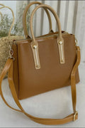 Henkeltasche "Grace" im Mid-Century Look - Cognac