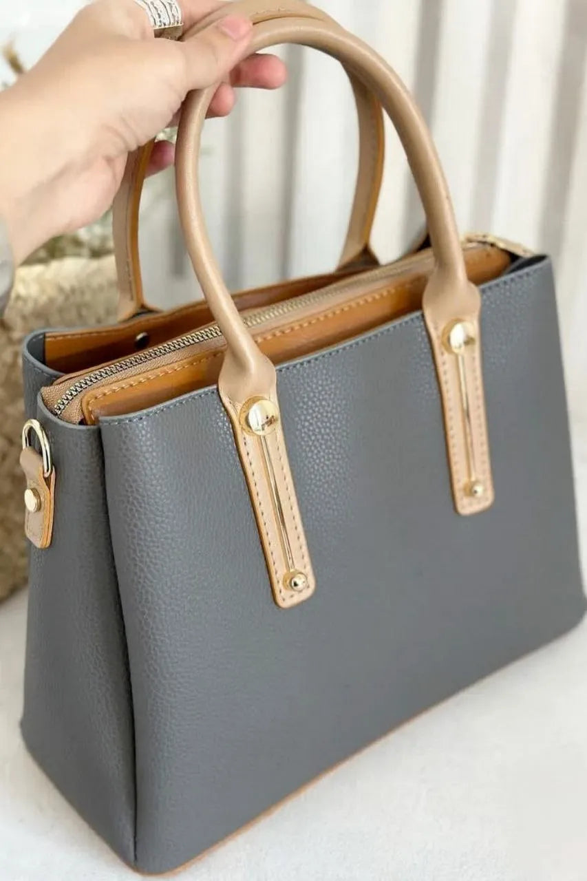 Henkeltasche "Grace" im Mid-Century Look - Cognac