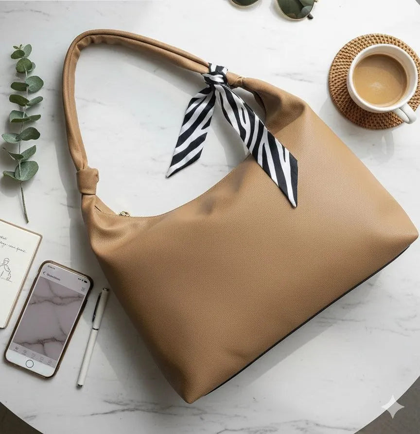 Hobo Bag Liva mit Knotendetails – sand